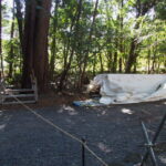 造替工事が開始された奈良波良神社
