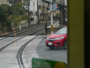 京福嵐山本線 路面電車から鉄道に切り替わる西大路三条駅付近