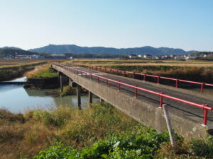 外城田川に架かる大田橋（三郷川との合流点付近）