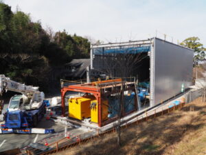 松尾観音寺付近で見かけた下水道管新設工事の巨大施設