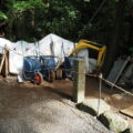 修繕工事が進められる葭原神社（皇大神宮 末社）