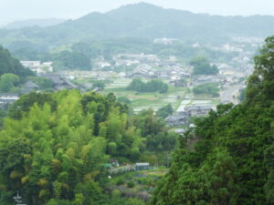 三重宝塔（岡寺）から遠望した橘寺方向