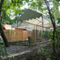 昨日に御還座を終え雨儀廊が残された葭原神社（皇大神宮 末社）