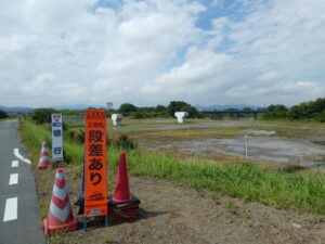 宮川橋架替の工事現場