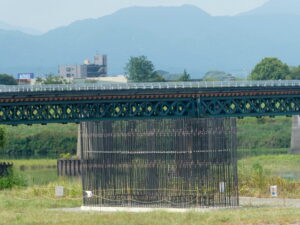 工事が再開されないP3橋脚（宮川橋架替工事）