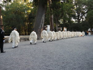 新嘗祭、正宮での祭典を終え（外宮）