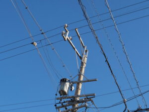 見上げてしまう電柱の個性