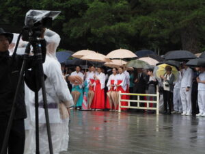 御樋代木の奉迎会場(内宮 宇治橋前)