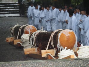 風日祈宮橋付近までの御樋代木の奉曳(内宮)