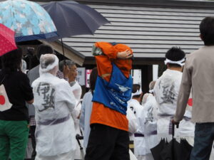 御樋代木の奉迎式典会場にて(度会橋東詰広場)