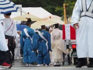御樋代木の奉迎式典会場にて(度会橋東詰広場)
