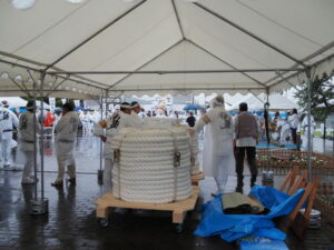 御樋代木奉曳のための綱(度会橋東詰広場)