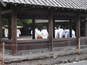 五丈殿へ安置される御樋代木(外宮)