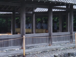 五丈殿に安置された御樋代木(外宮)