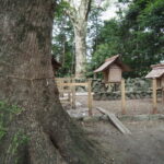 修繕中の神田社（伊勢市神久）