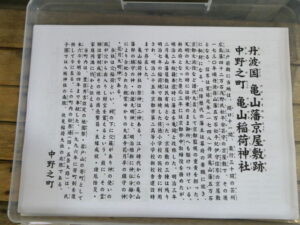 丹波国亀山藩京屋敷跡・亀山稲荷神社の説明