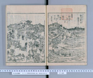 宮川東堤（宮川の渡し）（伊勢参宮名所図会）