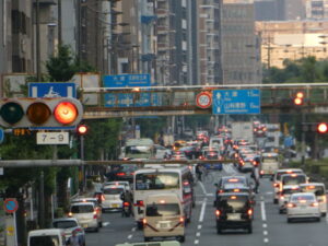 醒泉横断歩道橋（堀川五条）にて