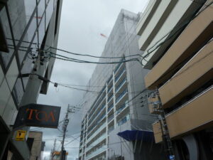 伊勢市駅前の建設現場