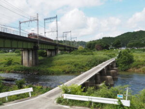 雲出川に架かる石橋の潜水橋（沈下橋）