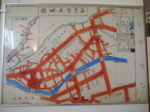伊勢市内の火災消失区域地図（第46回空襲展）