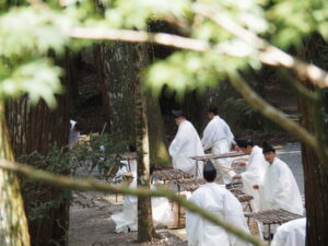御船代祭を終えた宮山祭場（内宮）