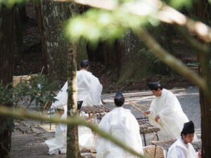 御船代祭を終えた宮山祭場（内宮）