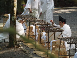 御船代祭を終えた宮山祭場（内宮）