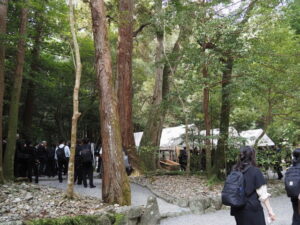 御船代祭を前にした宮山祭場（外宮）