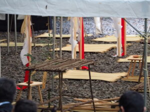 御船代祭を前にした宮山祭場（外宮）