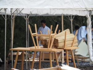 御船代祭を終えた宮山祭場（外宮）