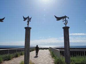 江島公園から堤防道路へ