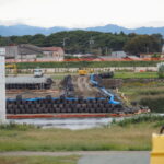 左岸からも始まった新宮川橋の橋脚工事