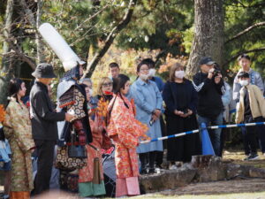 氏郷まつり 武者行列出陣式（松坂城跡 本丸）