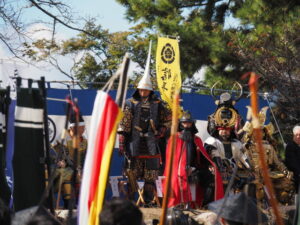 氏郷まつり 武者行列出陣式（松坂城跡 本丸）
