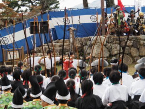 氏郷まつり 武者行列出陣式（松坂城跡 本丸）