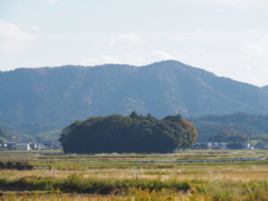 朽羅神社の遠望(多気町笠木にて)