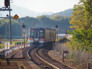 JR外城田駅にて快速みえの見送り