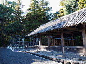 大庭に設営される臨時神札授与所ほか（外宮）