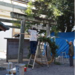 茅の輪が設置される今社（伊勢市宮町）