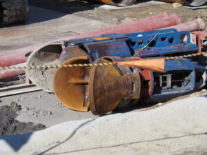 宮川橋架替工事現場（宮川右岸）